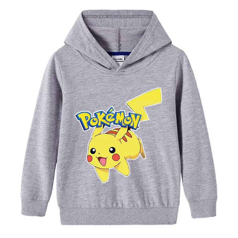 Пикачу Покемон новая детская одежда толстовки для маленьких девочек свитшоты