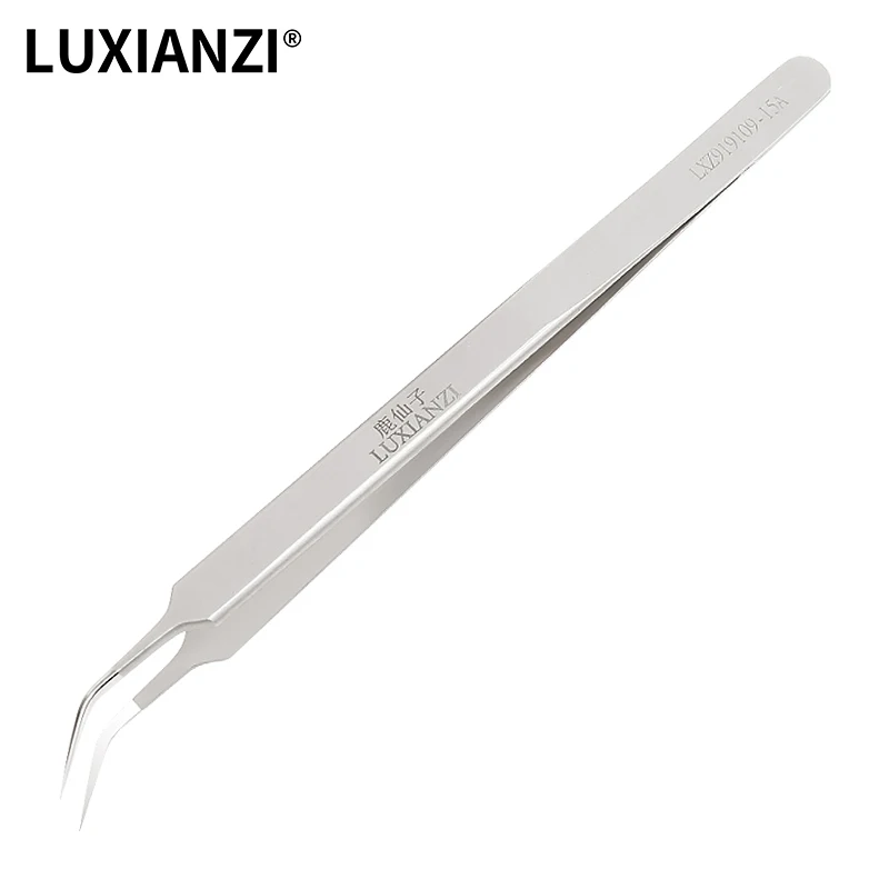 

LUXIANZI Ultra Thin Stainless Steel Tweezers for Fingerprint Flying Line Precision Industrial Tweezers Straight/Curved Hand Tool