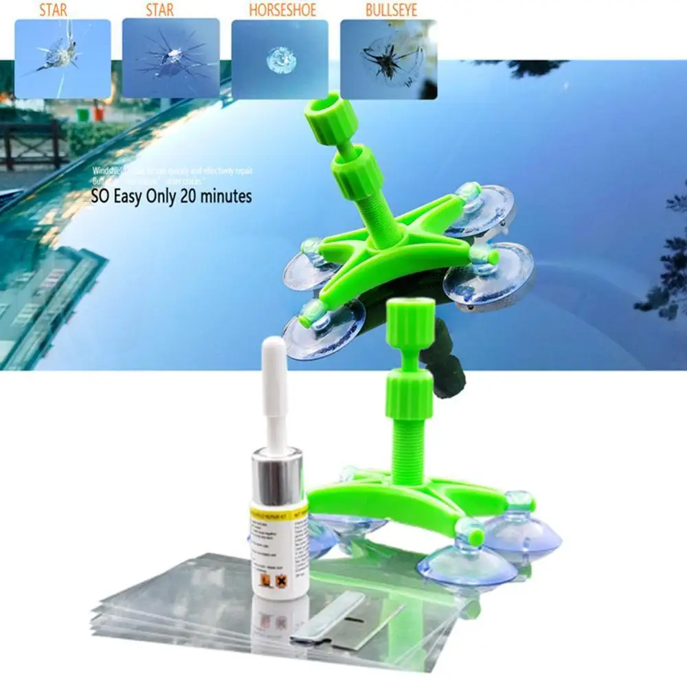 Windshield Repair Kit Quick Fix Car Cracked Glass Windscreen Tool Resin Sealer DIY Auto Window Screen Polishing | Автомобили и