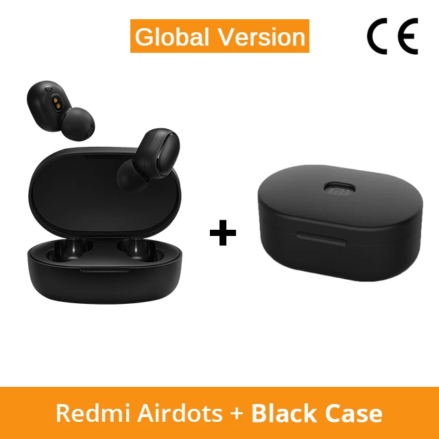 GV N Black Case Xiao mi Red mi AirDots mi True Беспроводные Bluetooth 5,0 наушники-вкладыши стерео бас наушники с mi c Handsfree наушники AI управление - Цвет: GV N Black Case