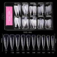 100pcsset fake nails tips clear poly extension gel fake nails full cover fake nails false nail tips molds manicuring tools