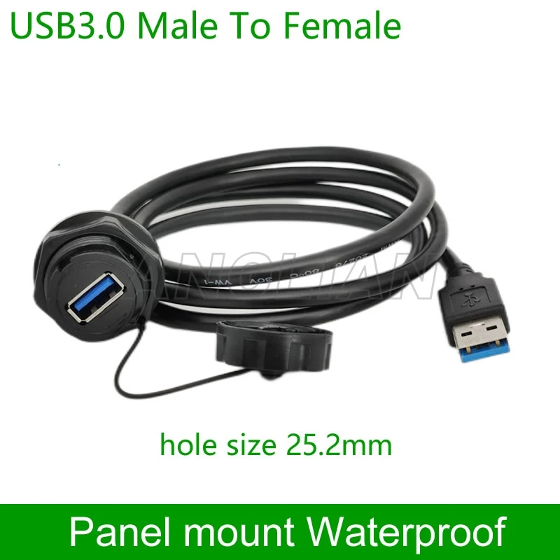 YU-USB Series Outdoor USB2.0 3.0 водонепроницаемые разъемы IP65 USB-штекер панельный разъем с 1 м