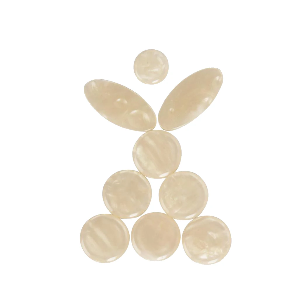 9 Pieces White Shell Key Button Inlays for Alto Tenor Soprano Saxophone Sax | Спорт и развлечения