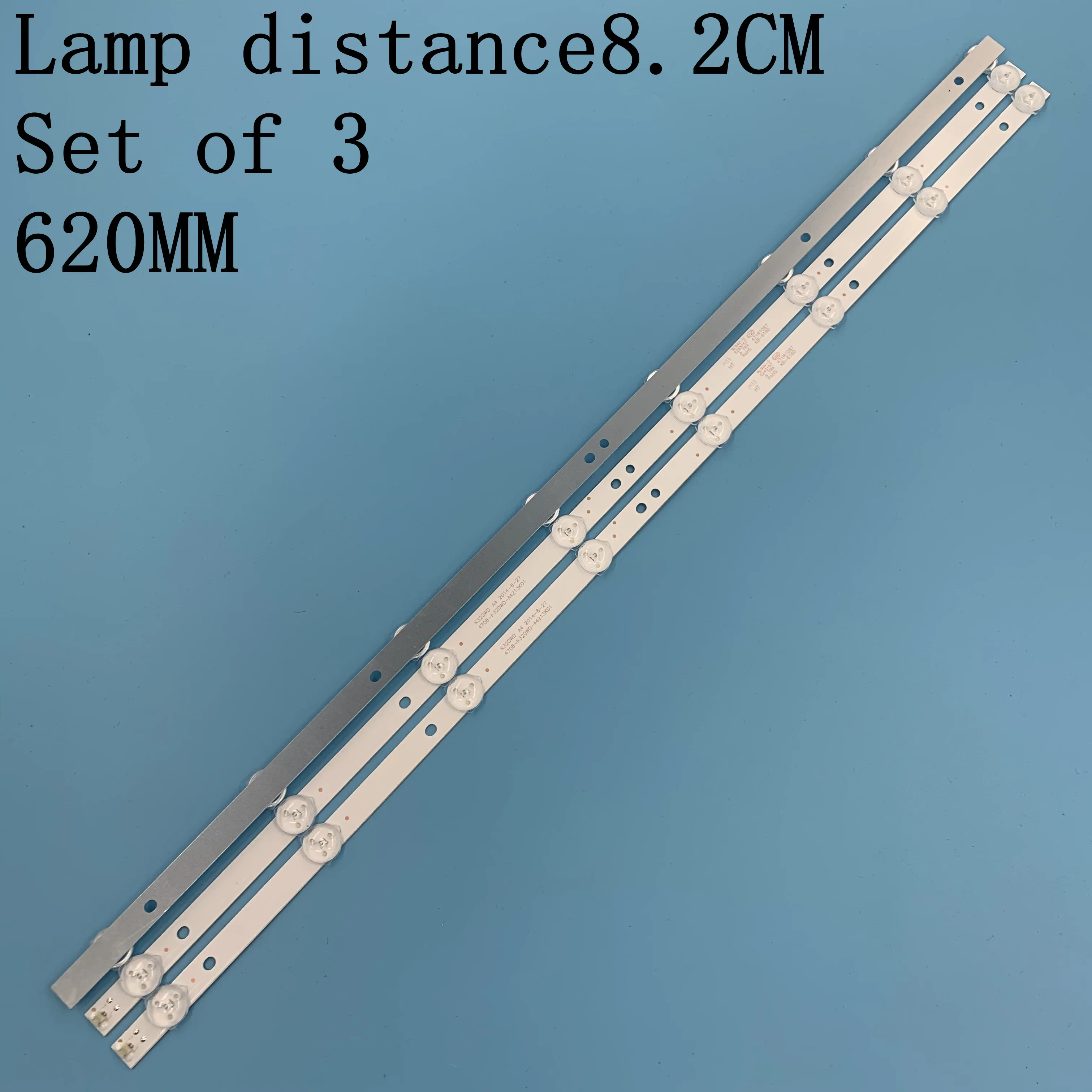

3pcs x 32 inch LED TV Backlight Strips 4708-K320WD-A2213K01 for 32'' TCL LE32D59 & for 32PFL3045 8-LEDs 618mm