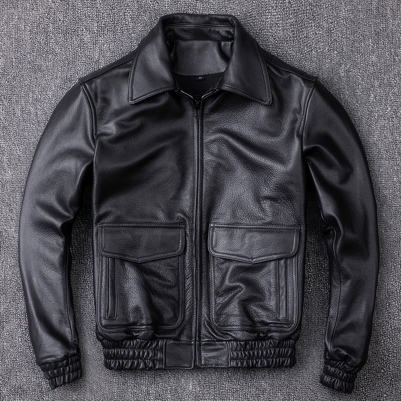 Мужская куртка пилот ВВС из воловьей кожи с отворотом A2 новинка 2020|Мужские