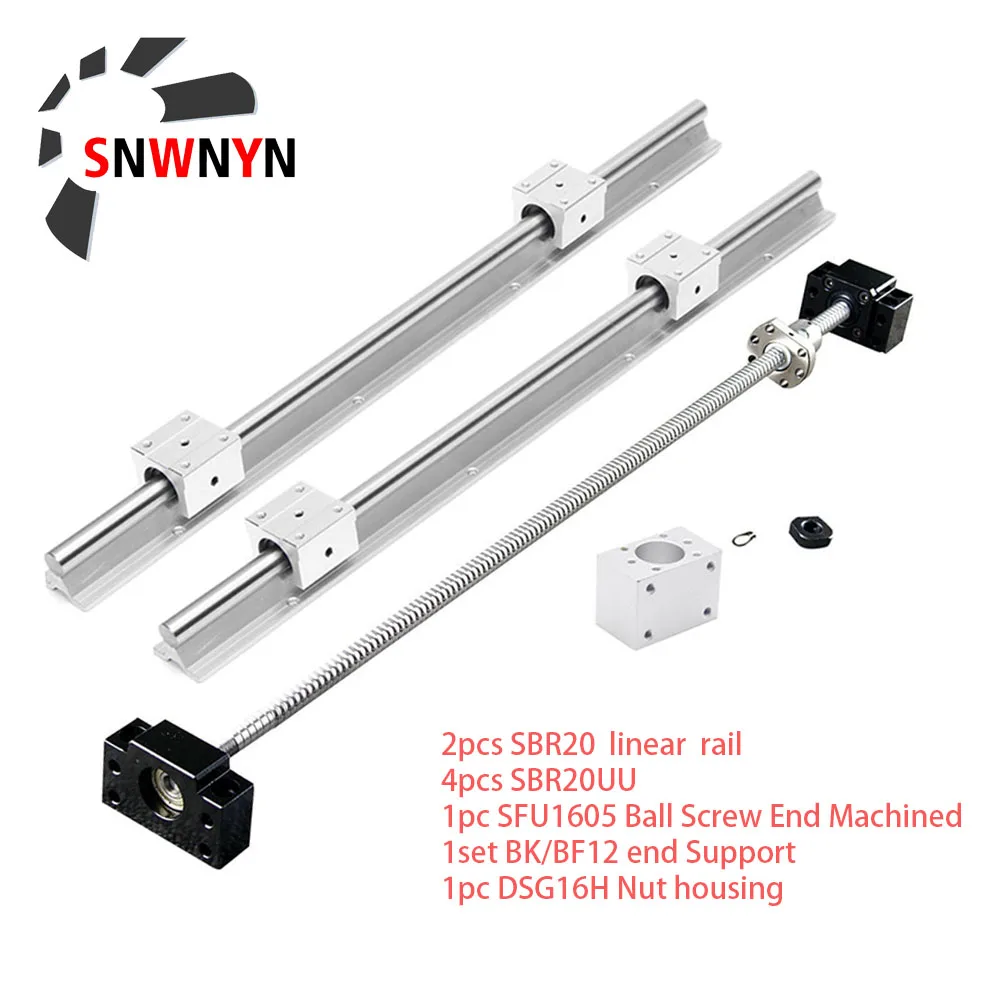 Комплект 2 шт. опоры для линейной рейки SBR20 4 Подшипник блока SBR20UU наконечник