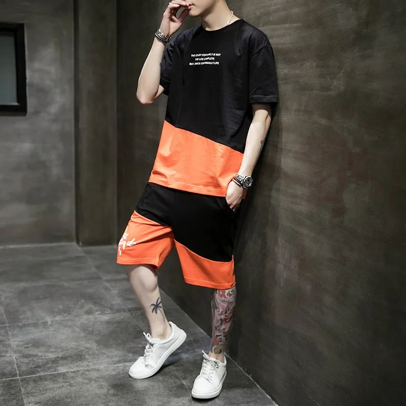 Крутая мужская летняя одежда Уличная Повседневная модная рубашка и шорты