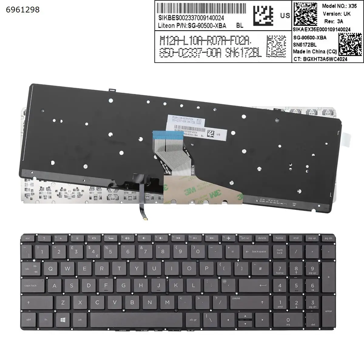 Teclado para Computador Portátil Novo Teclado com Retroiluminação sem Moldura para hp Espectro X360 15-ch 15-ch000 Teclado de substituição