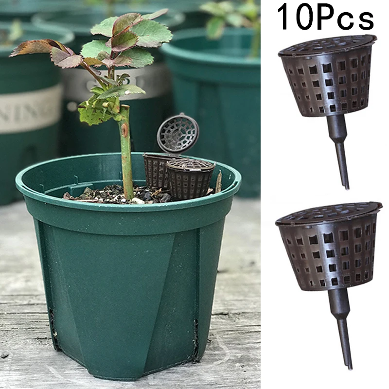 

10Pcs Nursery Pots Plant Supplies Fertilizer Bonsai Box With Lid Fertilizer Baskets Portable