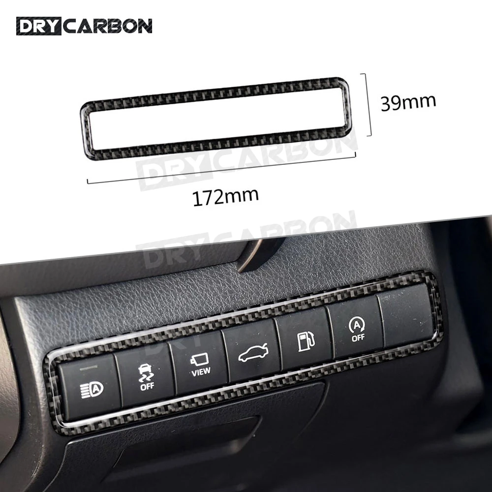 

For Toyota Camry 2018 2019 Carbon Fiber Car Headlight Control Switch Button Trim Frame Cover Decorative Sticker