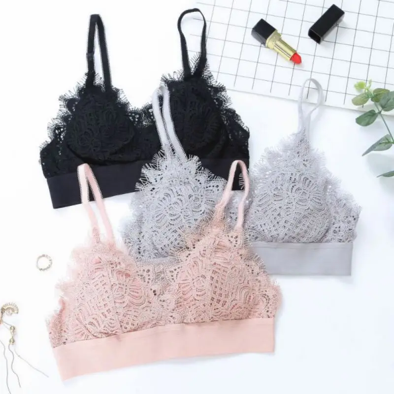 

Женские кружевные бюстгальтеры с цветочной вышивкой, короткий топ, сексуальный женский бюстгальтер, кружевной бюстгальтер на бретельках