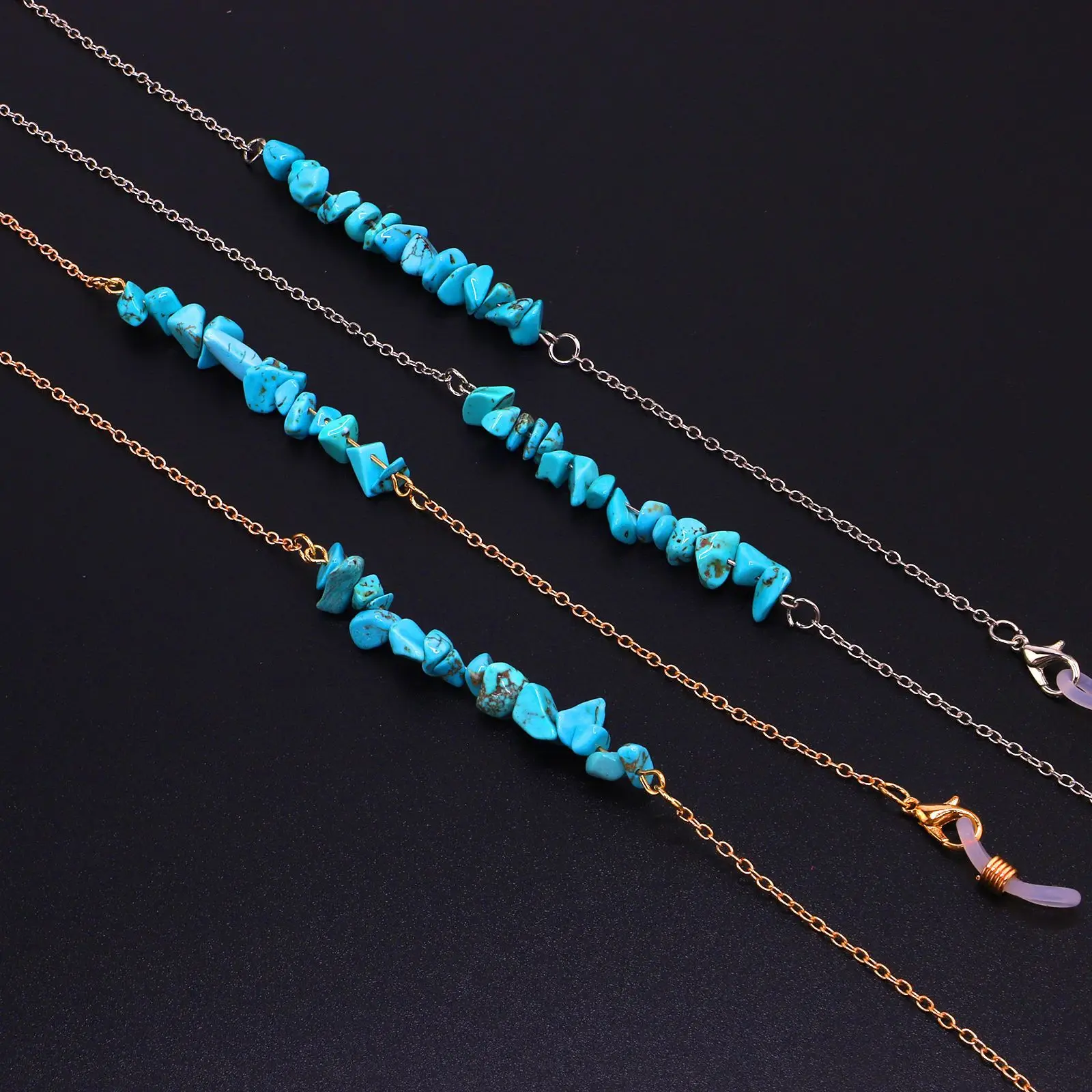 2019 модная Длинная цепочка из соснового Камня Серебряный цвет винтажная