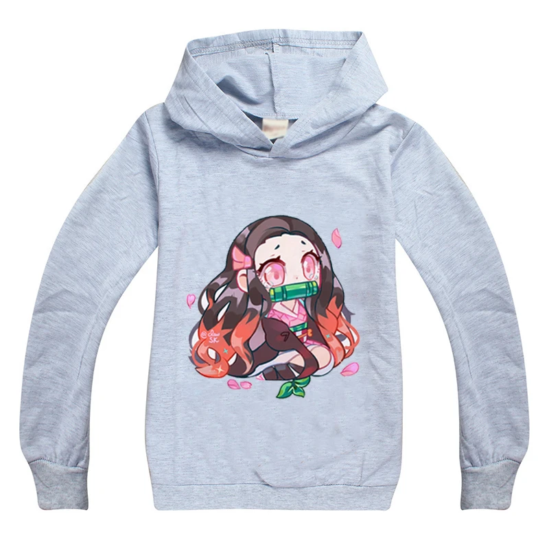 

Anime Demon Slayer Kimetsu No Yaiba Hoodies Girls Teen Kids Cartoon Blade Top Clothing for Children From 8 To 12 Years Old