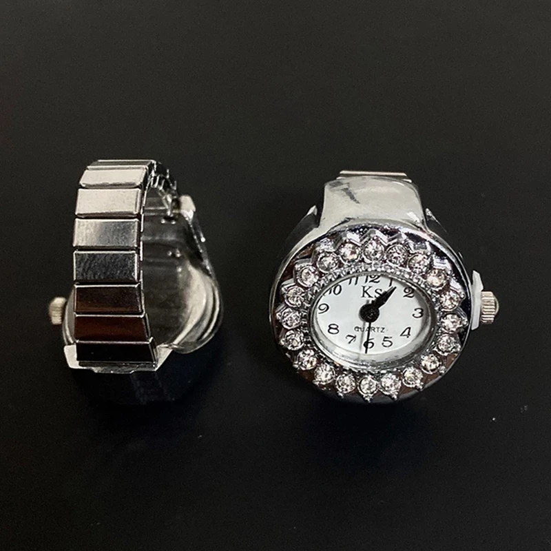 

2021 Individuality Vintage Punk Elastic Stretchy Quartz Watch Rings for Women Man Hip-hop Couple Accessories