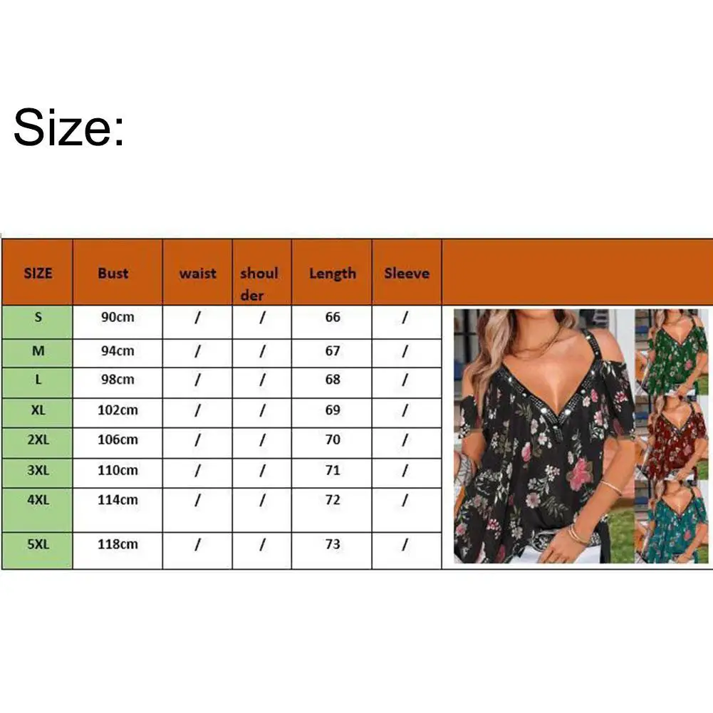 

Summer Women's V-neck Short Sleeve Fashion Printing Loose Strapless T-shirt Casual Top