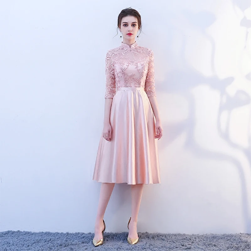 New pink fairy sweet lady girl women princess bridesmaid banquet party ball dress gown free shipping | Свадьбы и торжества
