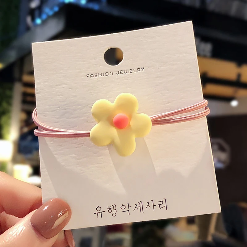 

1pcs Elastic Hair Rubber Bands Accessories Tie Hair Rope Headdress Gift Scrunchies Candy Color Flower Princess Women Girls Kids
