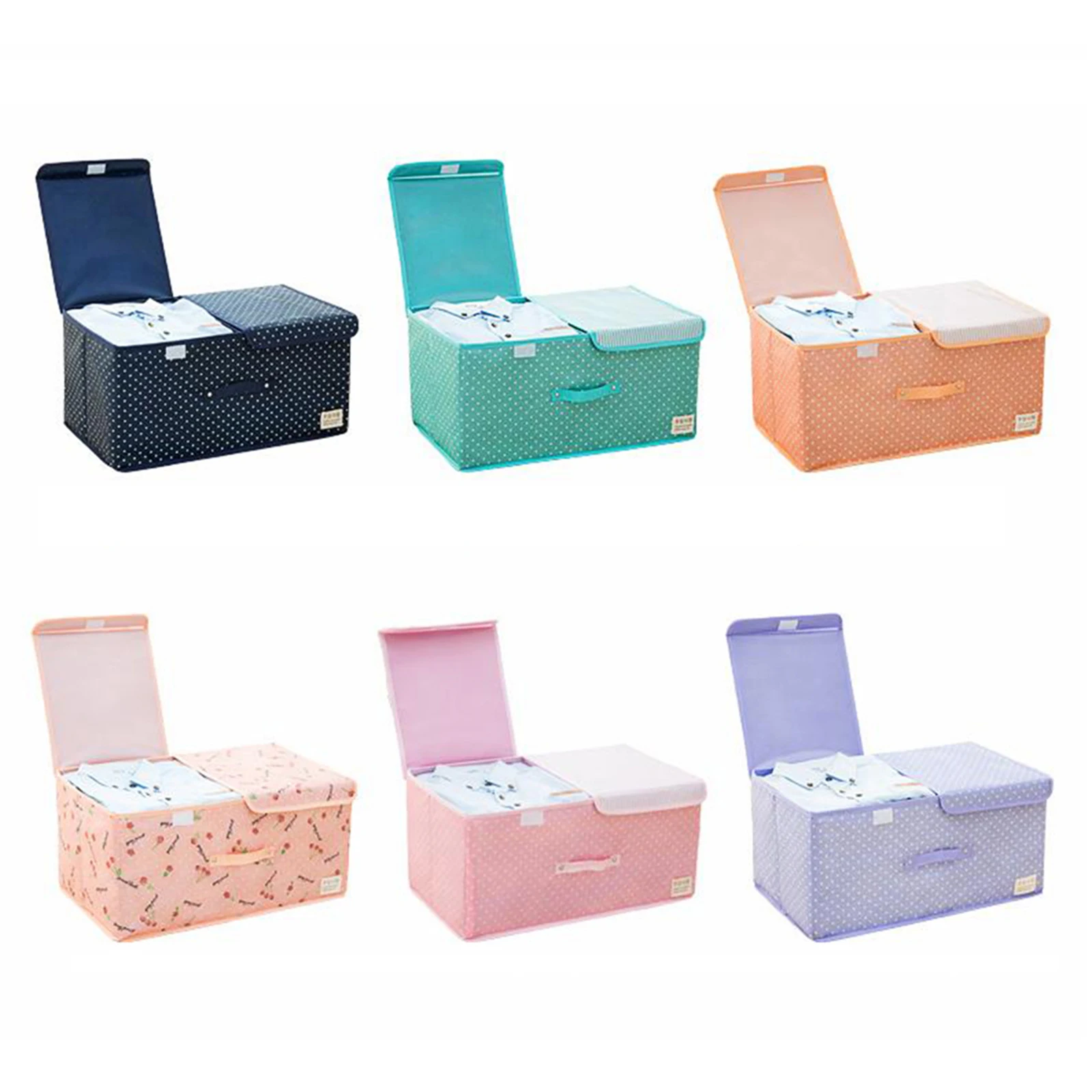 

Oxford Cloth Double Lids Clothes Storage Box Foldable Storage Box for Clothes Toys