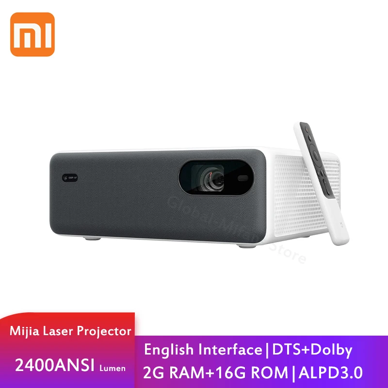 

Original Xiaomi Mijia Laser Projector 2400 ANSI Lumens Super HD ALPD3.0 Projection TV 1080P 2GB+16GB Support Dolby DTS MIUI TV
