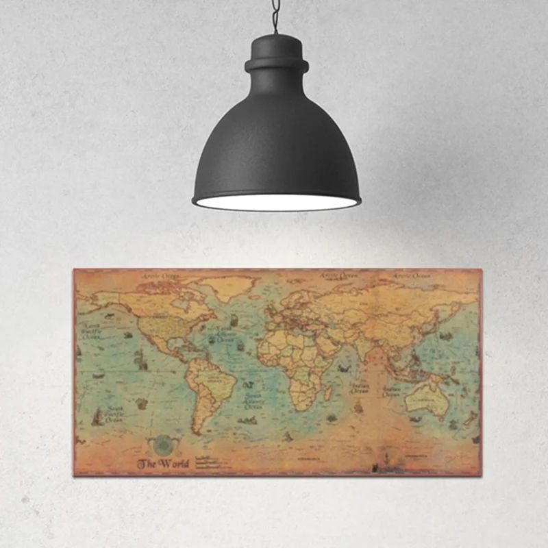 Морской океан карта мира ретро старый арт Бумага картина домашний декор Стикеры