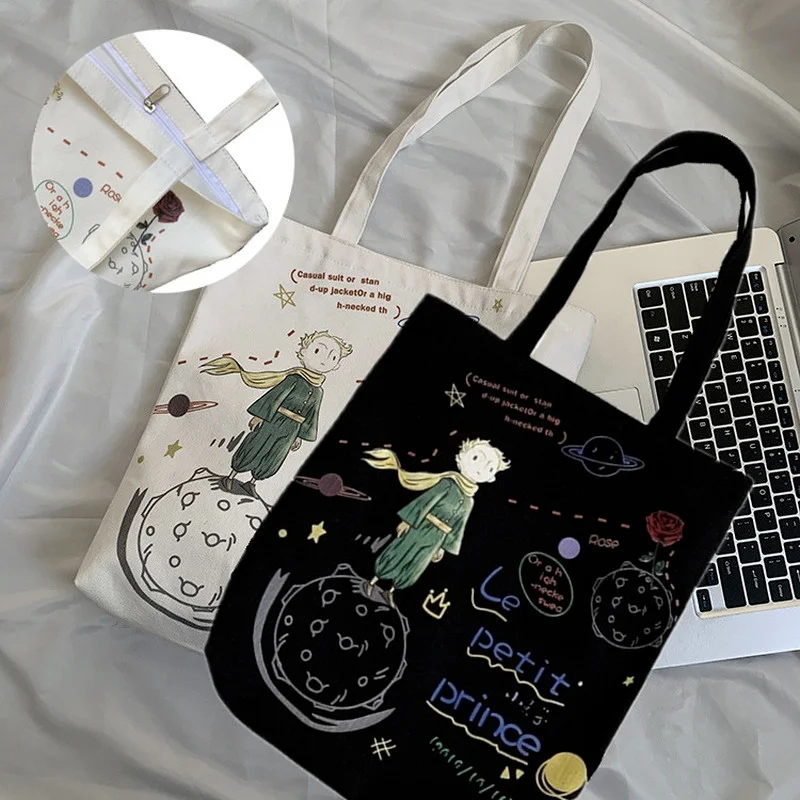 

Холщовая Сумка-тоут на плечо для женщин, мультяшный складной аниме шоппер, органайзер для хранения, многоразовый вместительный тоут