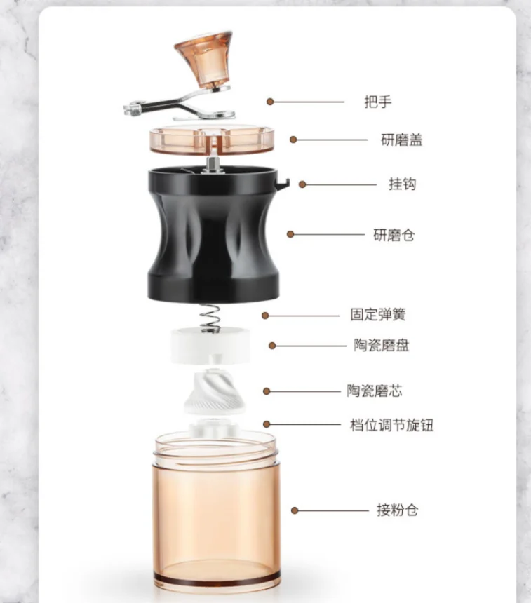 

Manual Coffee Grinder Hand Crank Creative Small Grinder Machine Portable Coffee Bean Household Moulin A Cafe Kitchen Tool ED50KF
