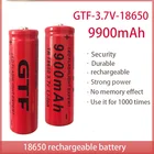 Новый аккумулятор 18650 GTF 18650, литий-ионный аккумулятор 3,7 в, 9900 мАч, перезаряжаемый аккумулятор для фонарика (красный)