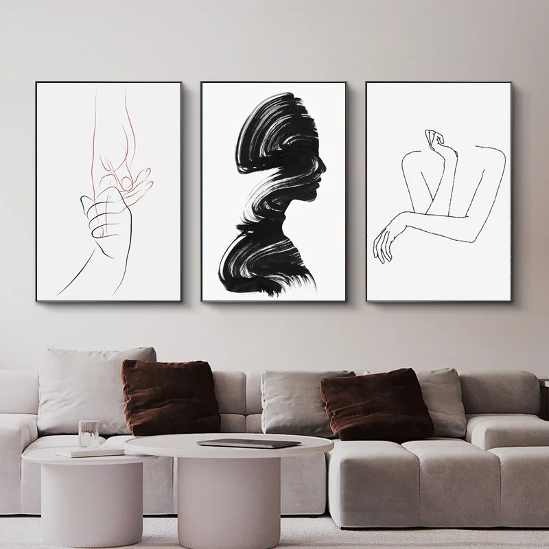 Абстрактный Женственная Дамская обувь Эскиз Холст художественные плакаты и