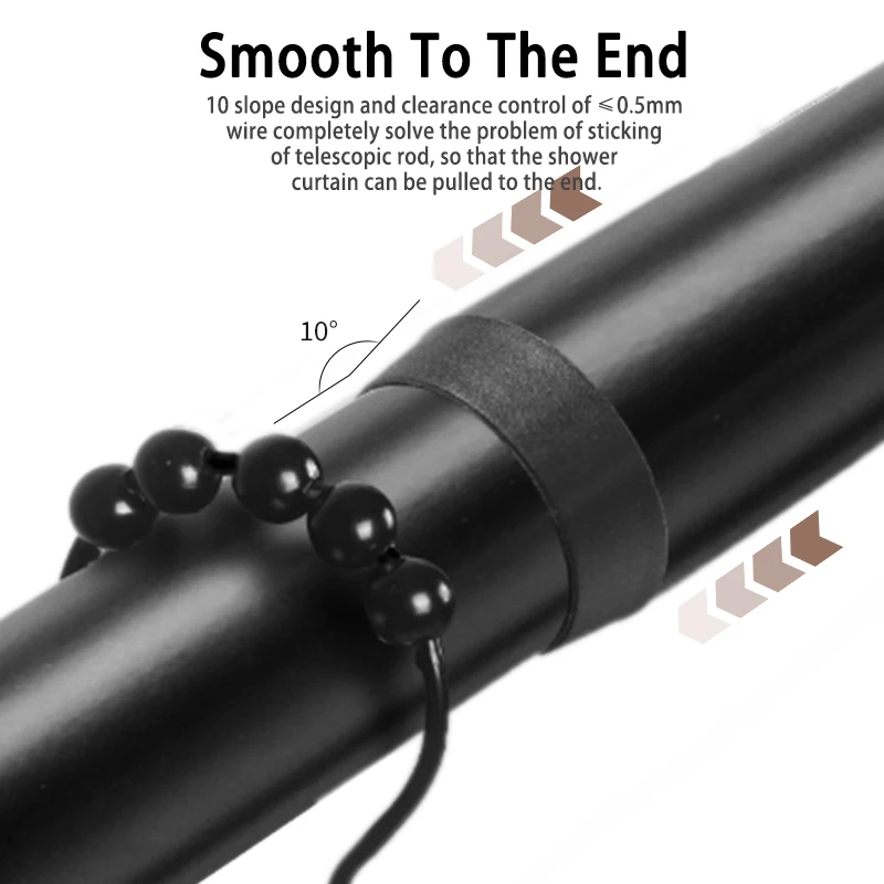 not in127 220cm 153 260cm quality aviation aluminum bathroom shower curtain rod retractable clothes bar curtain adjustable rail free global shipping