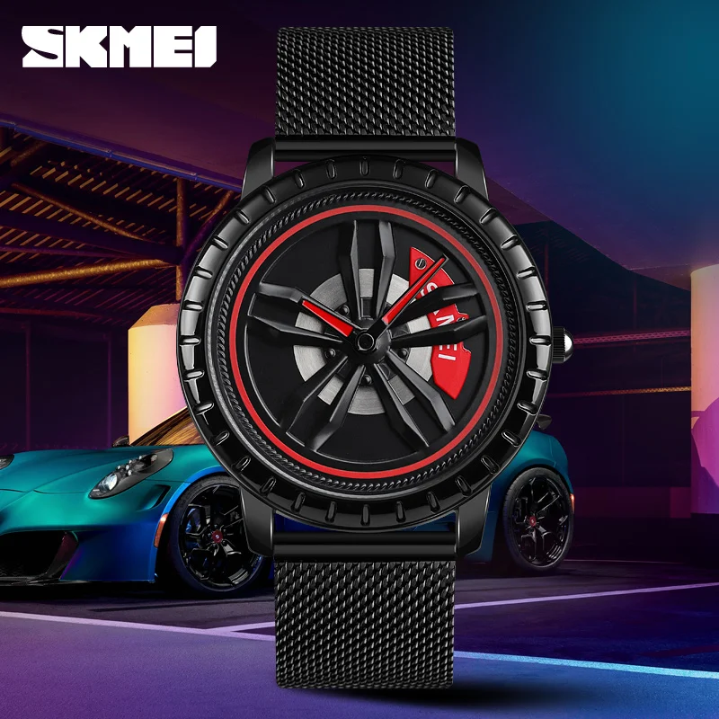 

Fashion Men's Watches Business Casual Quartz Wristwatch Top Brand SKMEI Steel Watch Hollow Rotation Dial Clock Reloj Hombre
