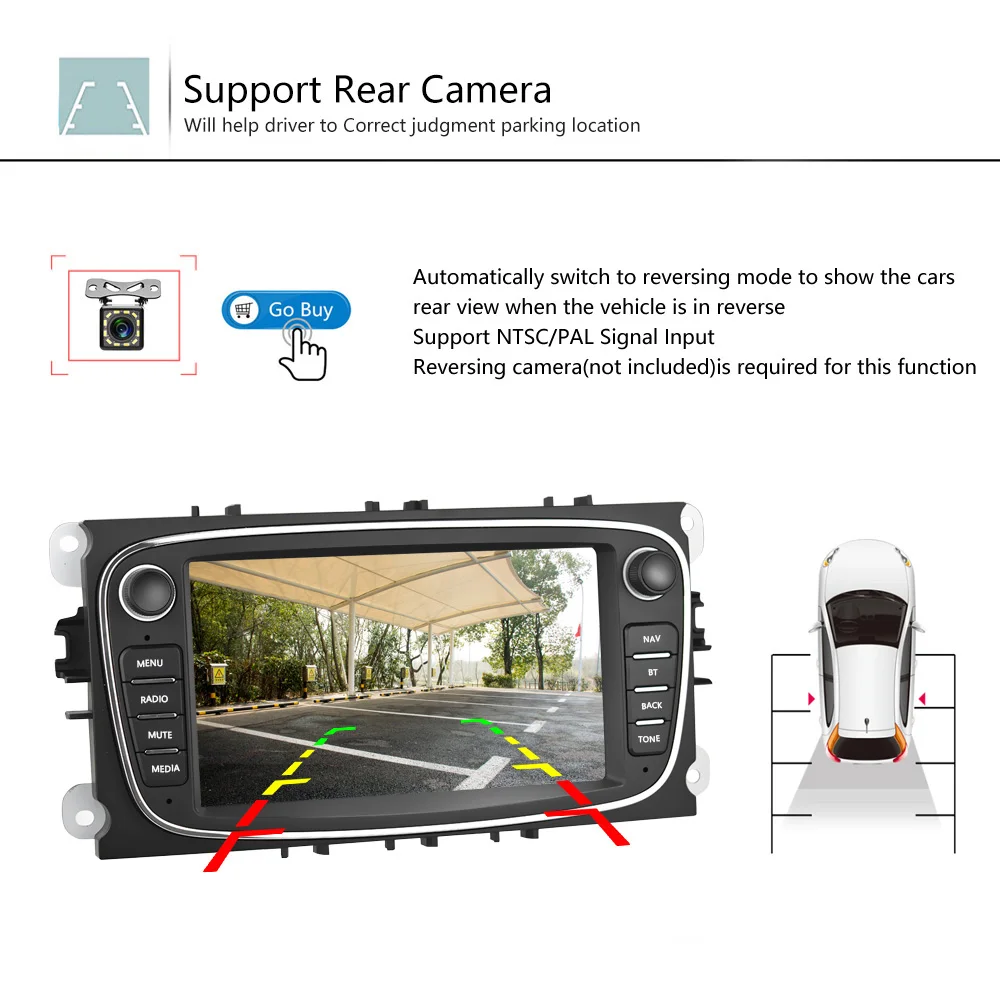 Автомагнитола Camecho 2 din 7 дюймов Android 8 1 GPS мультимедийный плеер навигатор для Ford Focus