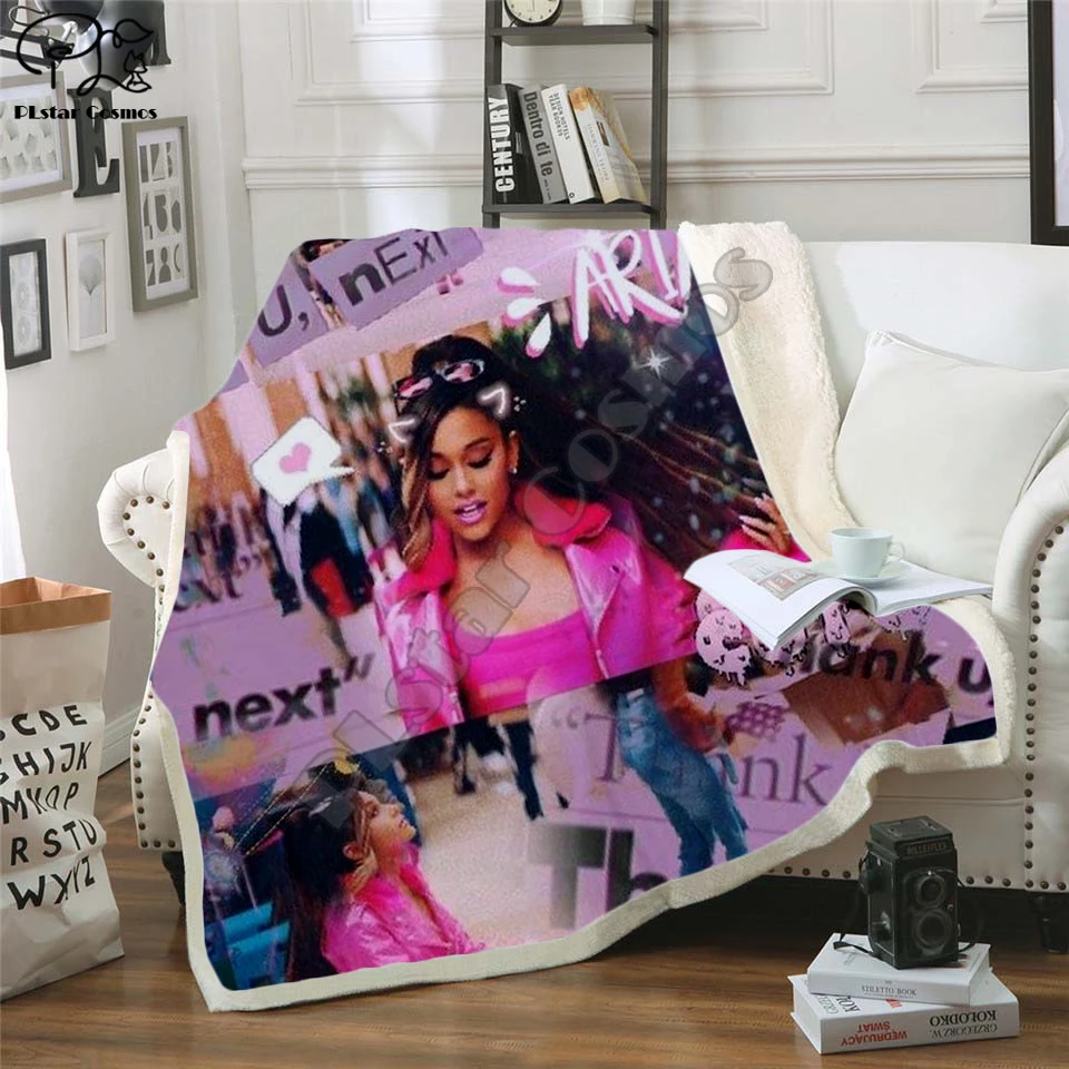 

Celebrity Ariana Grand Design Blanket Plush 3d Printed for Adults Sofa Sherpa Fleece Bedspread Wrap Throw Blanket Microfiber -7