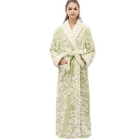 cearpion lovers robe women winter flannel bathrobe thicken warm kimono bath gown sleepwar night wear plus size 3xl nightgown