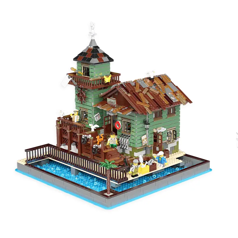 

30102 In Stock Creative Street View Series Captain's Wharf Building Blocks Bricks Collection DIY Toys for Children