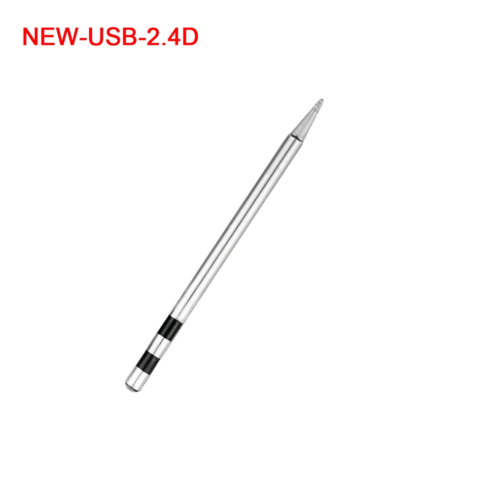 2.4D Soldering Tip NEWACALOX USB 10 Вт DC5V паяльник 5 шт. нержавеющая сталь сварочные наконечники I/K/BCS/2C/2.4D специально для PX-988USB паяльник - Цвет: 2.4D Soldering Tip
