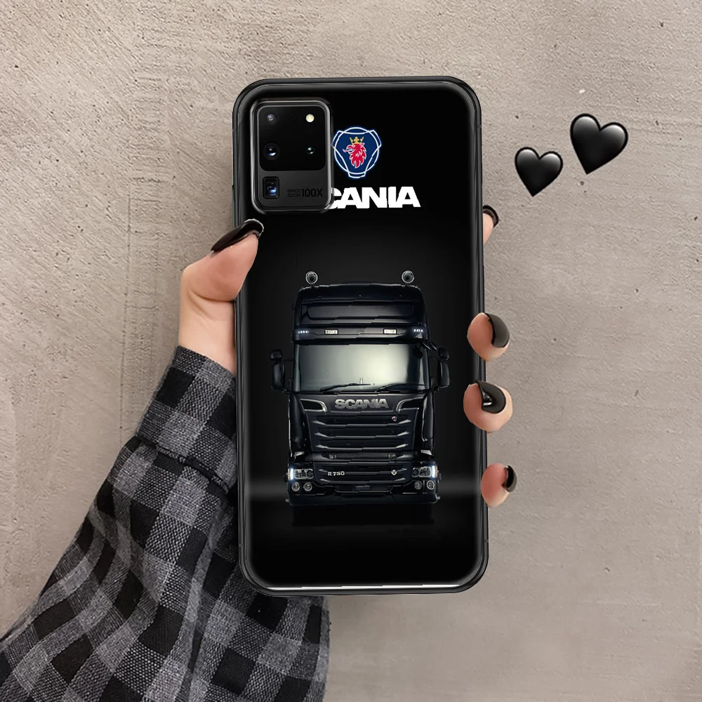 

car scanias-truck Phone case For Samsung Galaxy Note 4 8 9 10 20 S8 S9 S10 S10E S20 Plus UITRA Ultra black luxury funda fashion