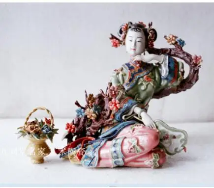 

Высококачественная Роскошная керамическая Классическая Статуэтка из нефрита Jinling Twelve Chai в стиле Кул Шивань Lin Naihe girl Красивая Статуэтка ску...