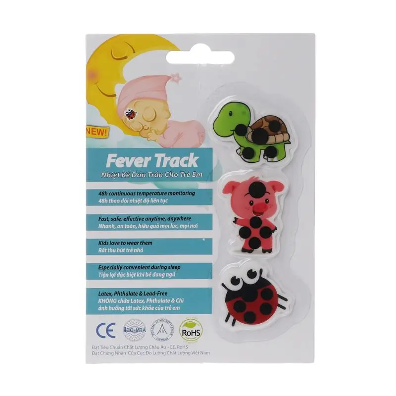 3 шт/карты дети ребенок забота мультфильм LCD лоб термометр стикер термометры| |