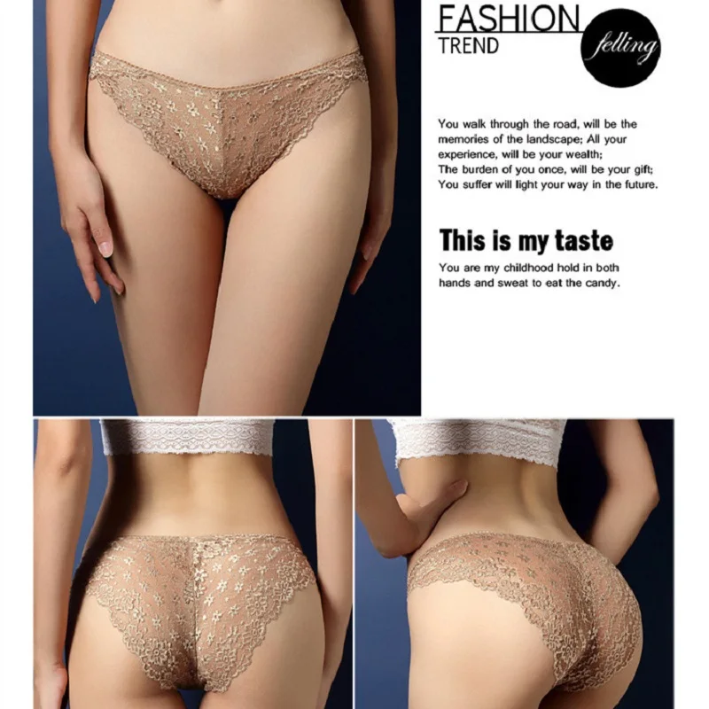 Женское Эротическое кружевное нижнее белье прозрачные брифы с низкой посадкой