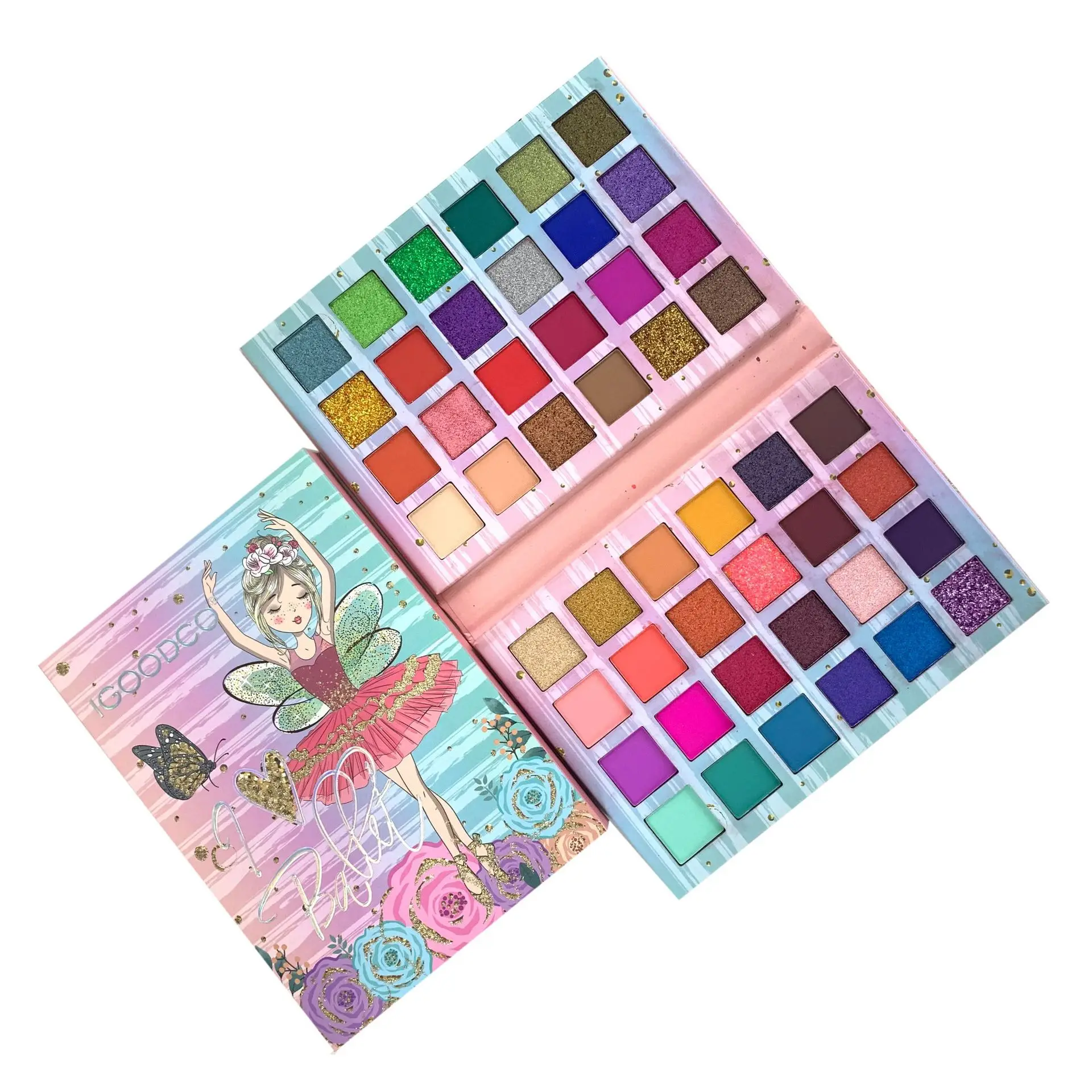 48 Цвета матовые мерцающие тени для век макияж Палитра флуоресцентный Радуга диск