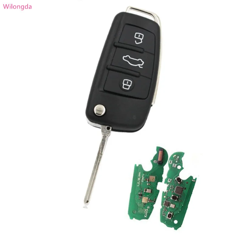 Смарт ключ Wilongda Auto с 3 кнопками чип 434 МГц 8e для audi A6 Q7 Автомобильный ключ|accessories