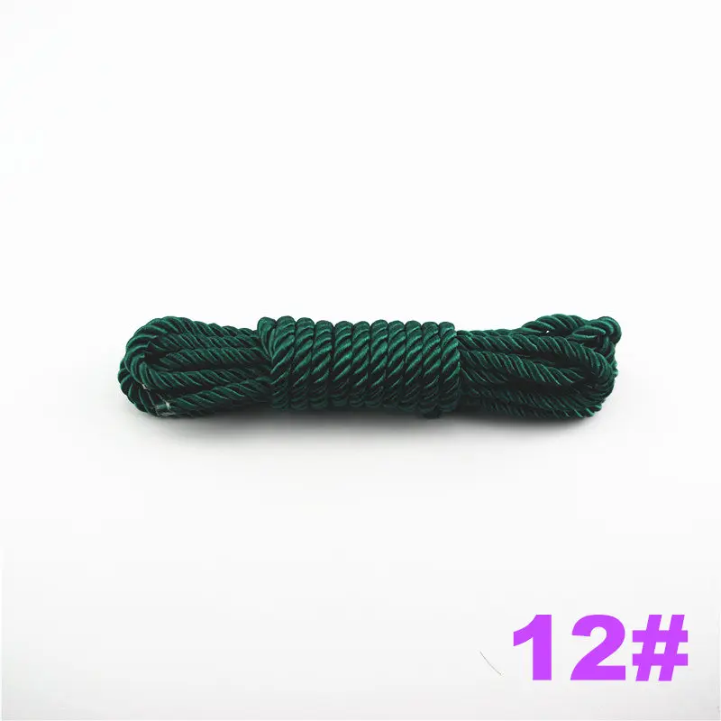 DIY Cord Jewelry findings 5 мм сплошной цвет 3 плетеный шнур нить декоративная скрученная атласная полиэфирная нить 10 м/шт. DS220 - Цвет: 12