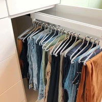 35 45cm wardrobe stretch trousers rack push pull drawer type clothes trousers storage rack adjustable pull out closet valet rod