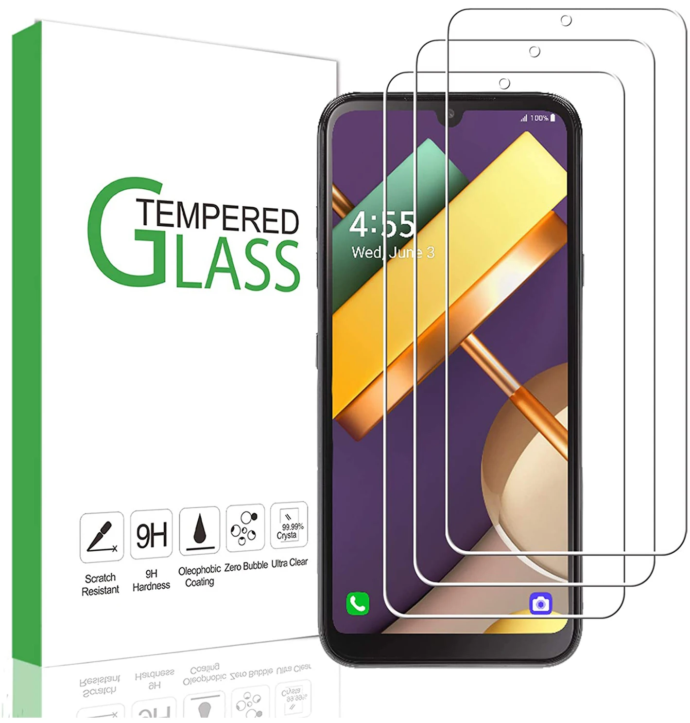 

LG K22 and LG K22+ Plus Screen Protector Tempered Glass, Touch Sensitive,Case Friendly,9H Hardness, Anti Scratch
