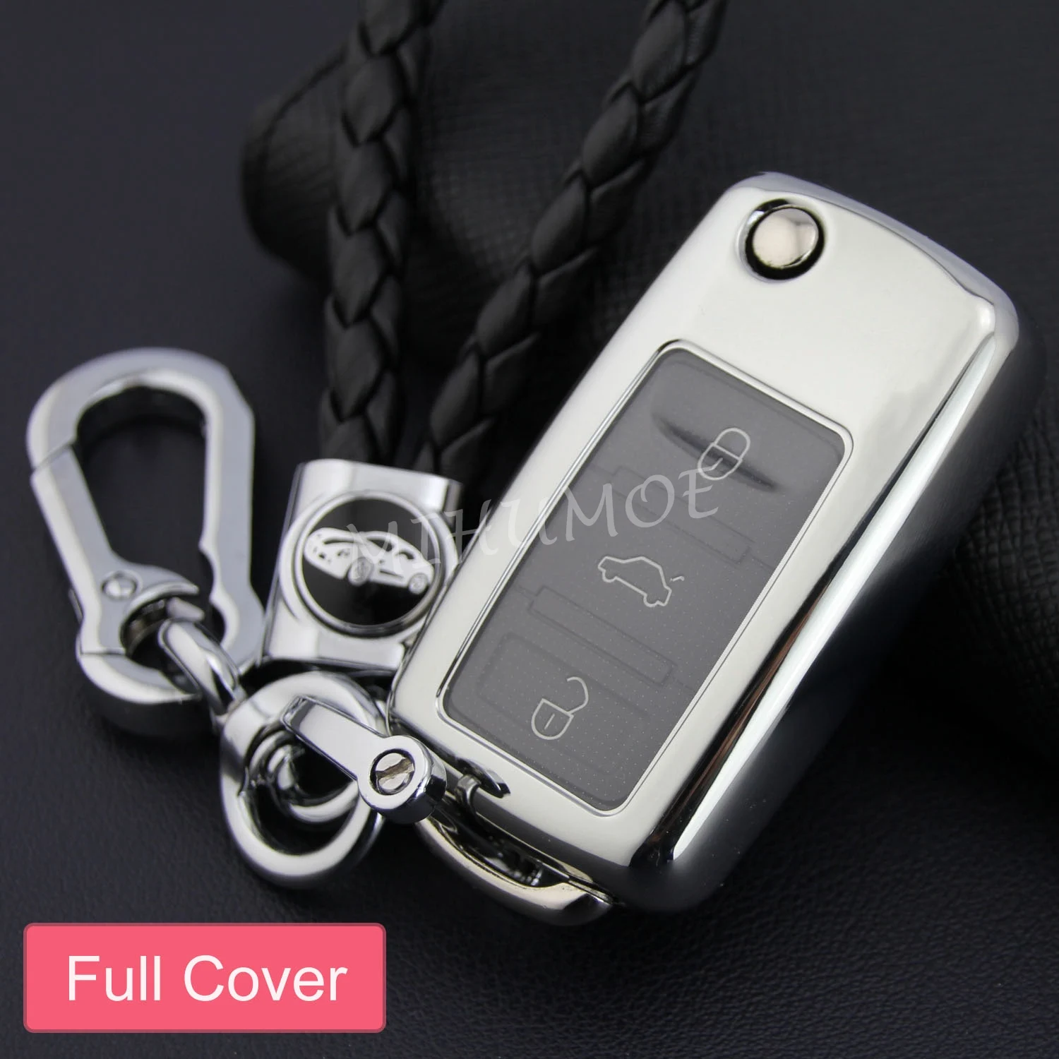 Чехол брелок с откидной крышкой для автомобильного ключа VW Golf 6 Tiguan Passat B7 Polo Jetta