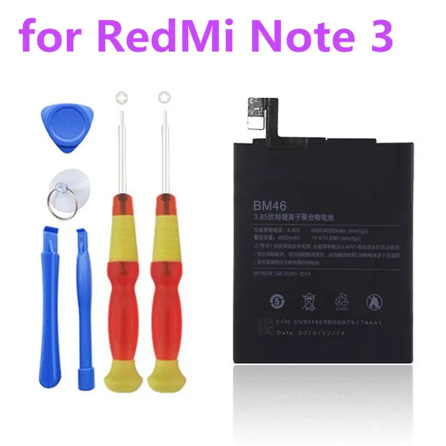 Для mi Red mi Note 3 Pro/основная батарея BM46 зарядное устройство Сменные Аккумуляторы 4050 мАч для xiaomi Red mi Note 3+ Бесплатные инструменты