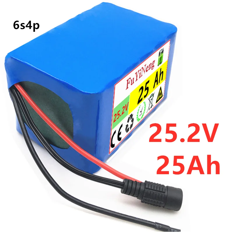 

6s4p 24V 25Ah 18650 Battery Lithium Battery 25.2v 25Ah Electric Bicycle Moped /Electric/Li ion Battery Pack with pack BMS