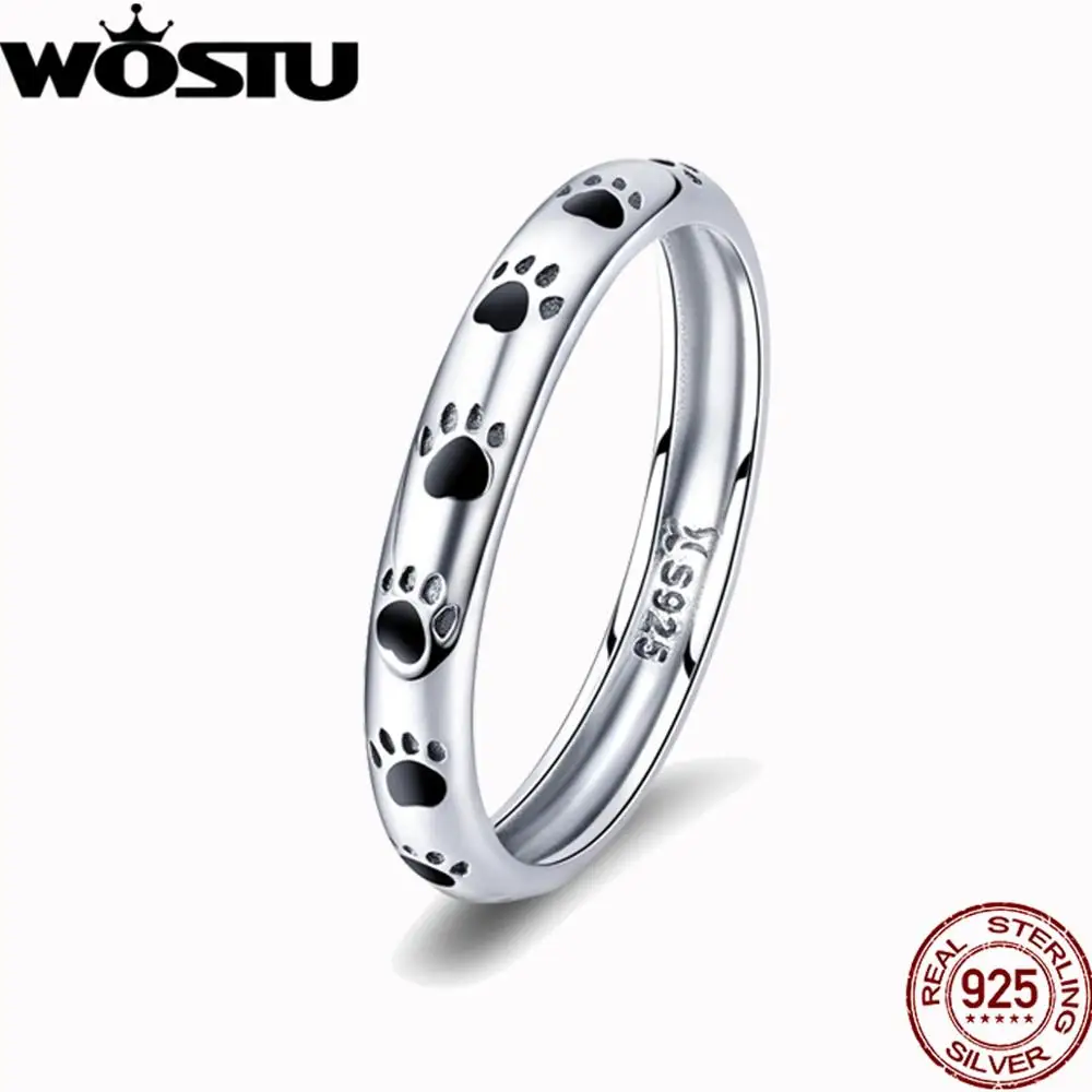 WOSTU,,, настоящее 925 пробы, серебряные кольца для женщин, кот, радуга, кольцо на удачу, люкс класс, S925, ювелирное изделие, подарок, Прямая поставка