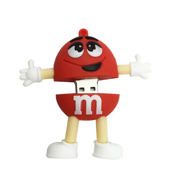 USB флеш-накопитель 128 Гб мультфильм M& M Chocolate Bean usb 2,0 4 ГБ 8 ГБ Флешка 16 Гб Флешка 32 Гб 64 Гб usb карта памяти - Цвет: red