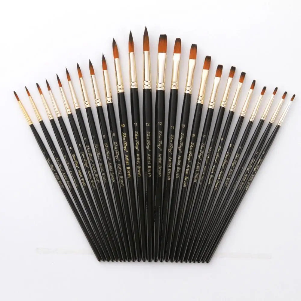 12Pcs/Set Professional Artist Paint Brush Acrylic Watercolor Oil Painting Tool